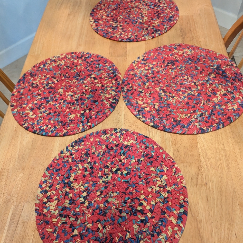 Red braided place mats